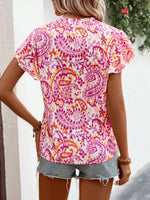 Blusas de Mujer Volante fruncido Volante Paisley Casual
