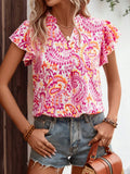 Blusas de Mujer Volante fruncido Volante Paisley Casual