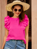 SHEIN VCAY Blusa con cordón trasero ribete con fruncido