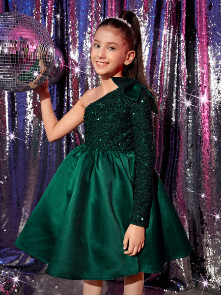 Chica preadolescente Vestido de fiesta de un hombro