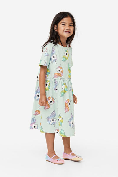 Vestido con estampado de unicornios