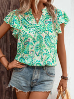 Blusas de Mujer Volante fruncido Volante Paisley Casual