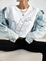 Blusa Dama estampado de Gato