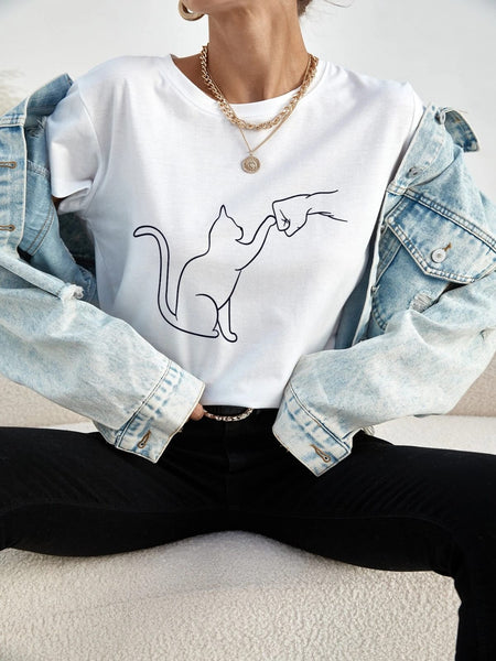 Blusa Dama estampado de Gato