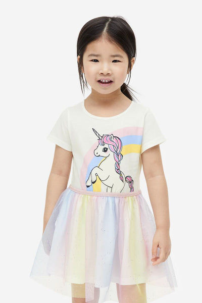 Vestido estampado de unicornio con Tutu