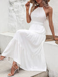 SHEIN VCAY Vestido de tirantes unicolor bajo con fruncido