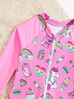 Traje de Baño Con estampado de Dibujos con cremallera.