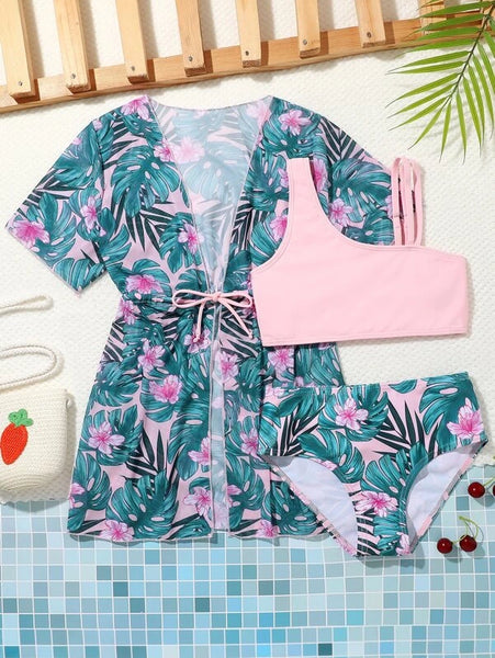 Traje de baño con estampado tropical