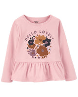 Camisa niñas con estampado floral manga larga