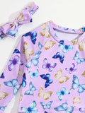 Traje de Baño Bikini Con estampado de mariposas.
