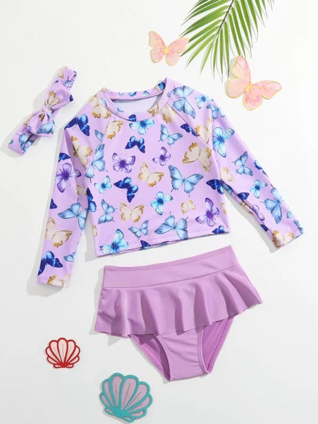 Traje de Baño Bikini Con estampado de mariposas.