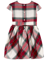 Vestido toddler de satén a cuadros