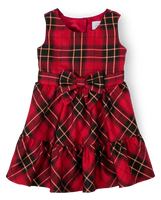 Vestido toddler escalonado a cuadros