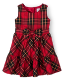 Vestido toddler escalonado a cuadros