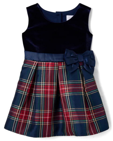 Vestido toddler de tejido a cuadros