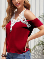Top ribete con encaje 603905