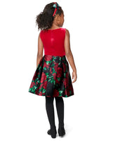 Vestido kids de punto a tejido floral