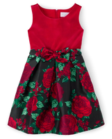 Vestido kids de punto a tejido floral