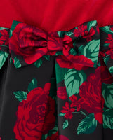 Vestido kids de punto a tejido floral