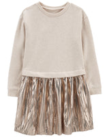 Vestido kids falda de lana y brillante 2 en 1