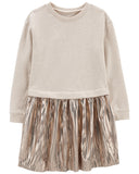 Vestido kids falda de lana y brillante 2 en 1
