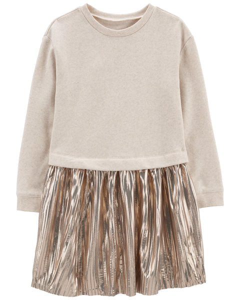Vestido kids falda de lana y brillante 2 en 1