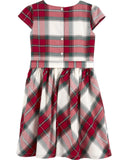 Vestido Kids de satén a cuadros