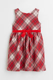 Vestido kids a cuadros con detalle de lazo