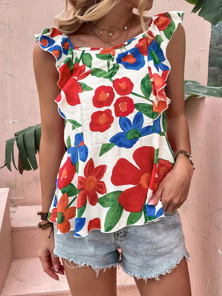 Blusa peplum con estampado floral 838778