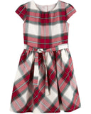 Vestido Kids de satén a cuadros