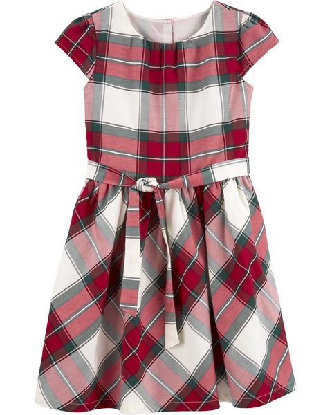 Vestido Kids de satén a cuadros