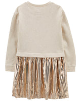 Vestido kids falda de lana y brillante 2 en 1