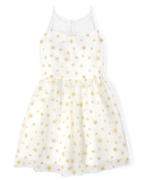 Vestido kids de malla con estrellas brillantes