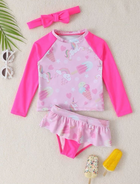 Traje de Baño Niña con estampado de dibujos animados
